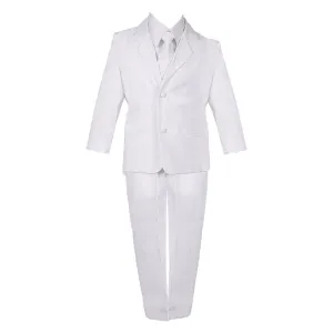 Little Boys White 5 Piece Classic Vest Jacket Pants Special Occasion Suit 2-7