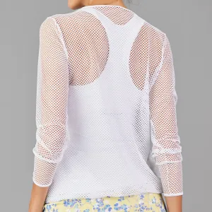 Lively V-Neck Pullover (white net)
