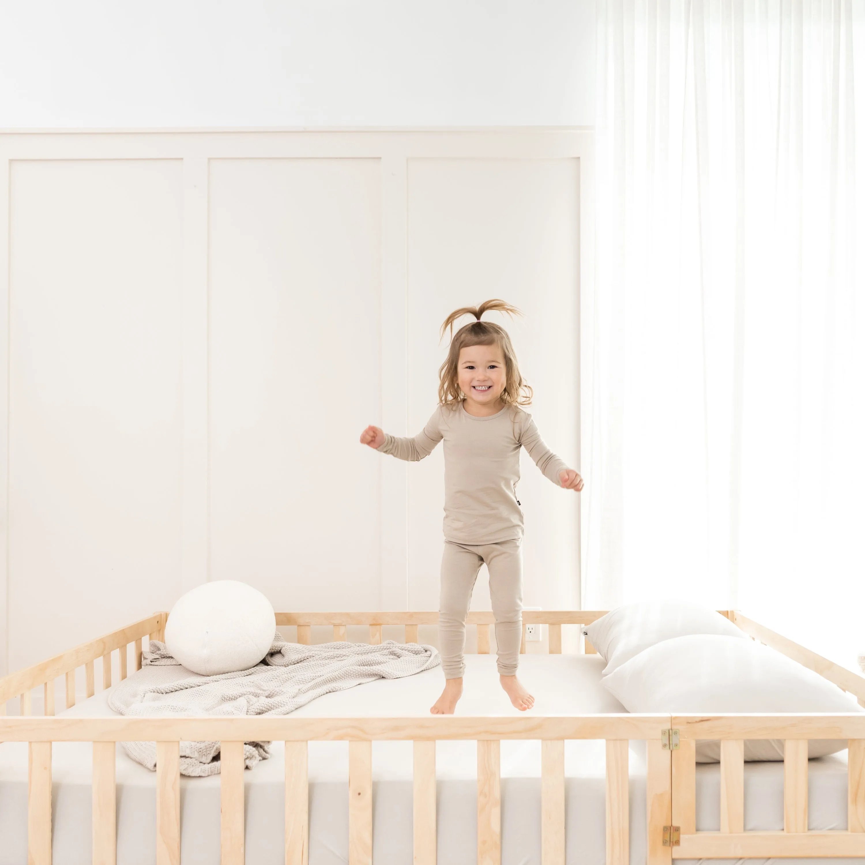 Long Sleeve Pajamas in Almond