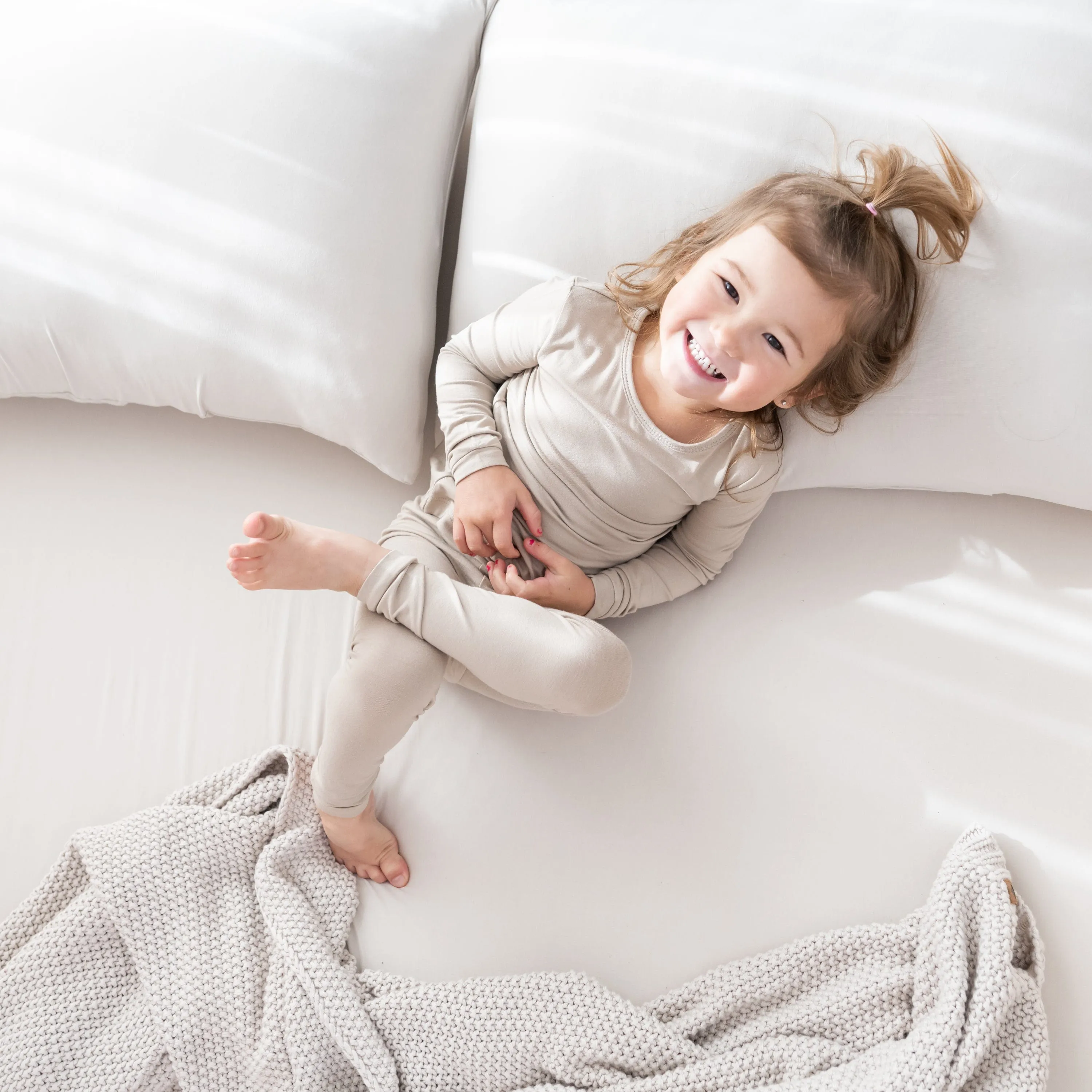 Long Sleeve Pajamas in Almond