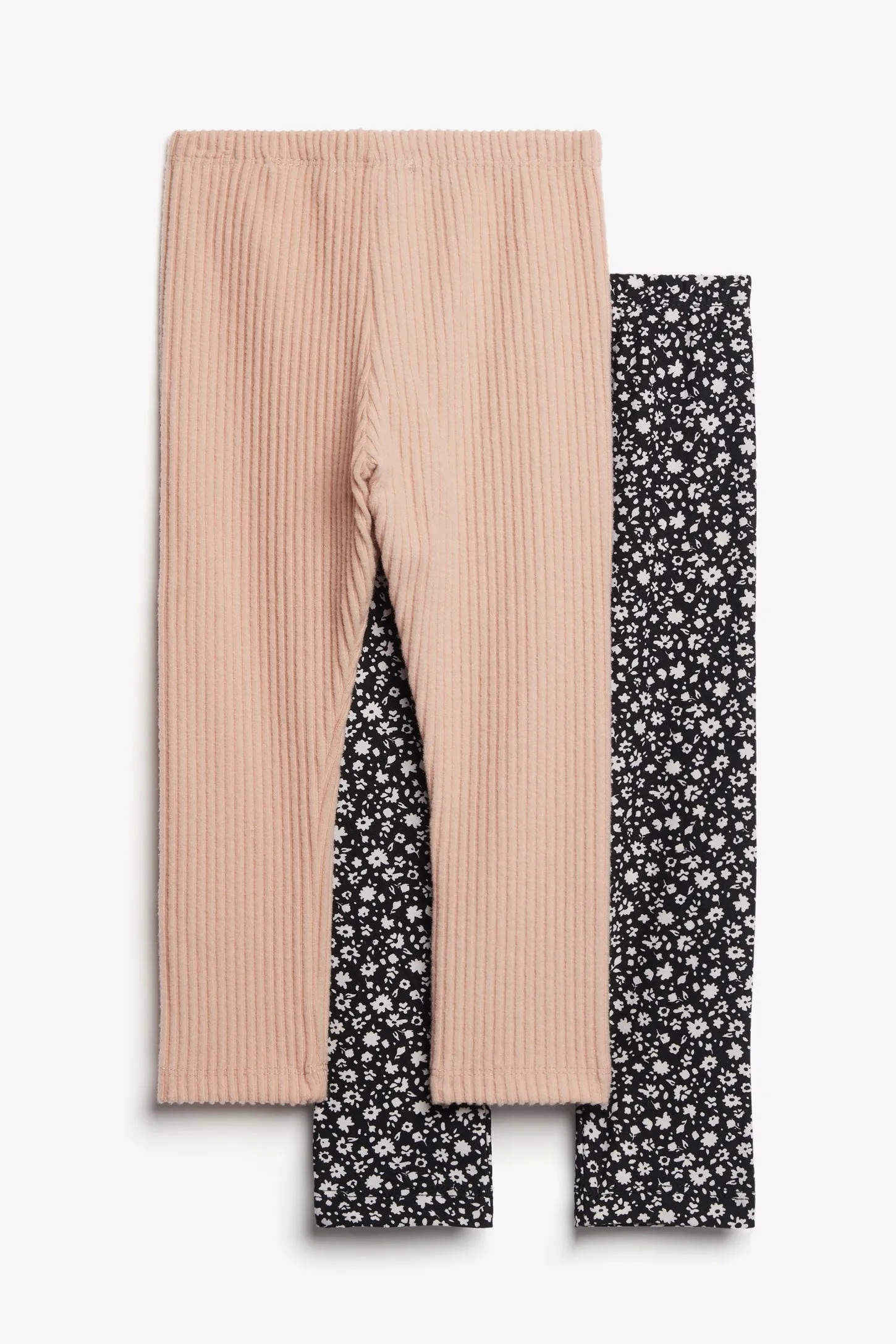 Lot de 2 leggings en Moss et tricot brossé - Bébé fille