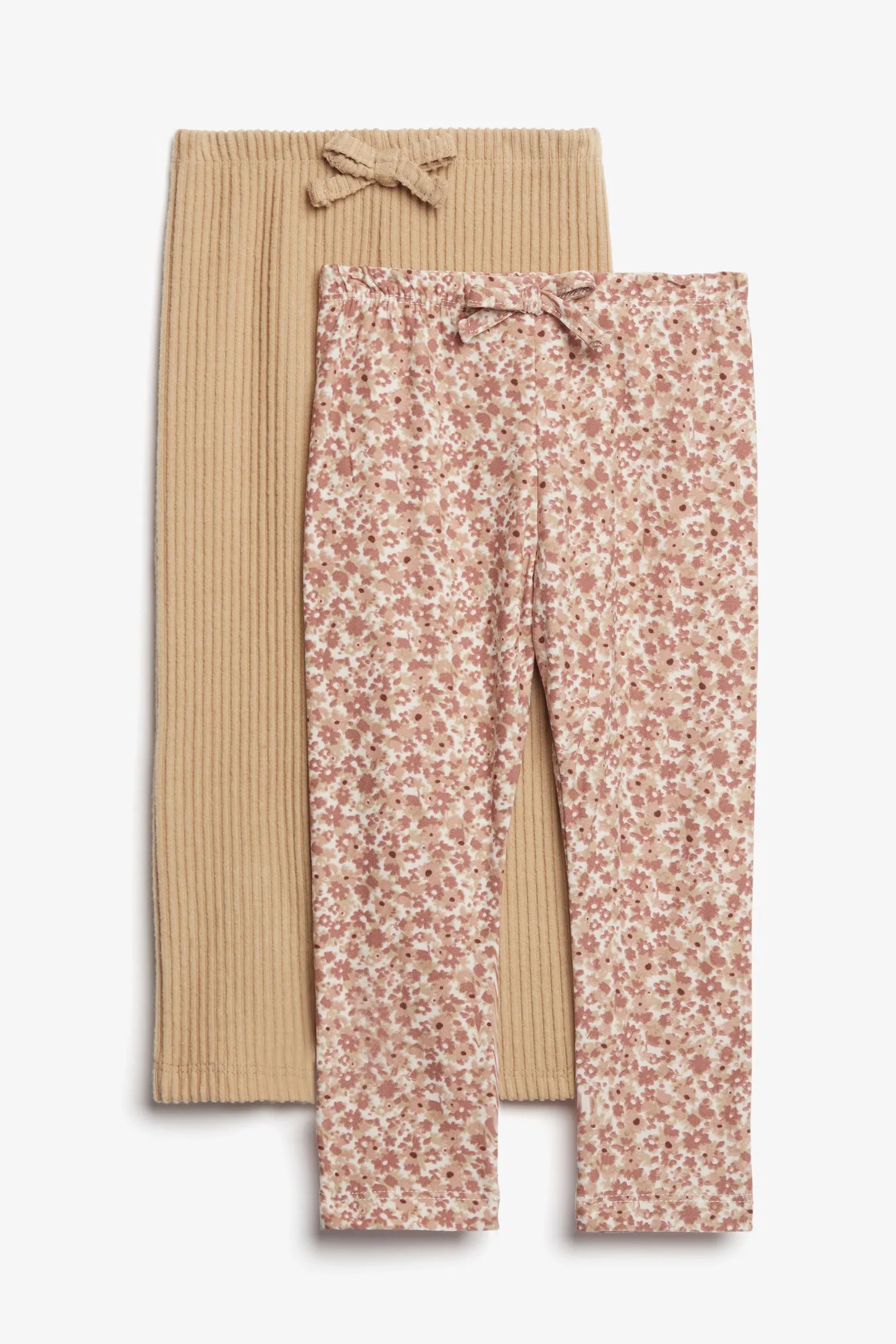 Lot de 2 leggings en Moss et tricot brossé - Bébé fille