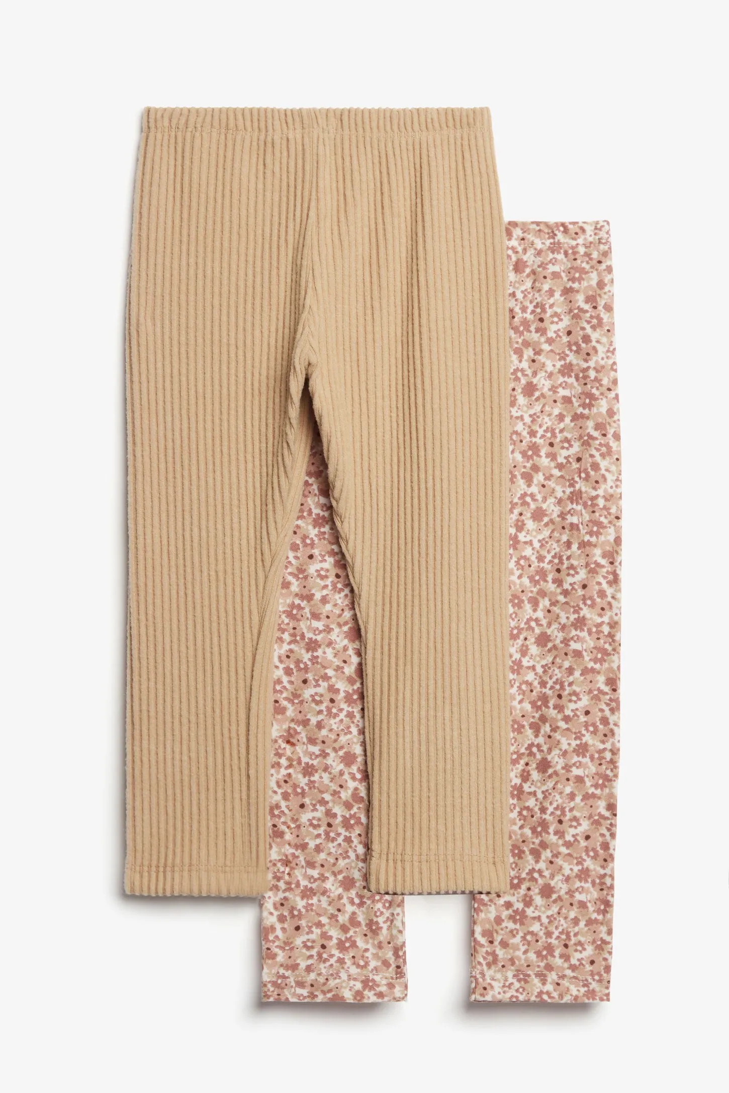 Lot de 2 leggings en Moss et tricot brossé - Bébé fille