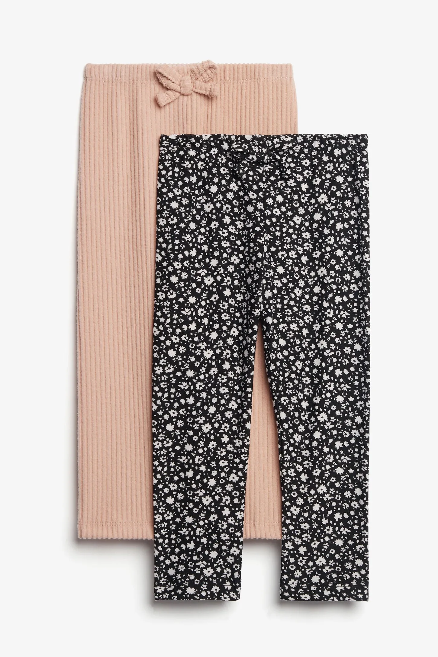 Lot de 2 leggings en Moss et tricot brossé - Bébé fille
