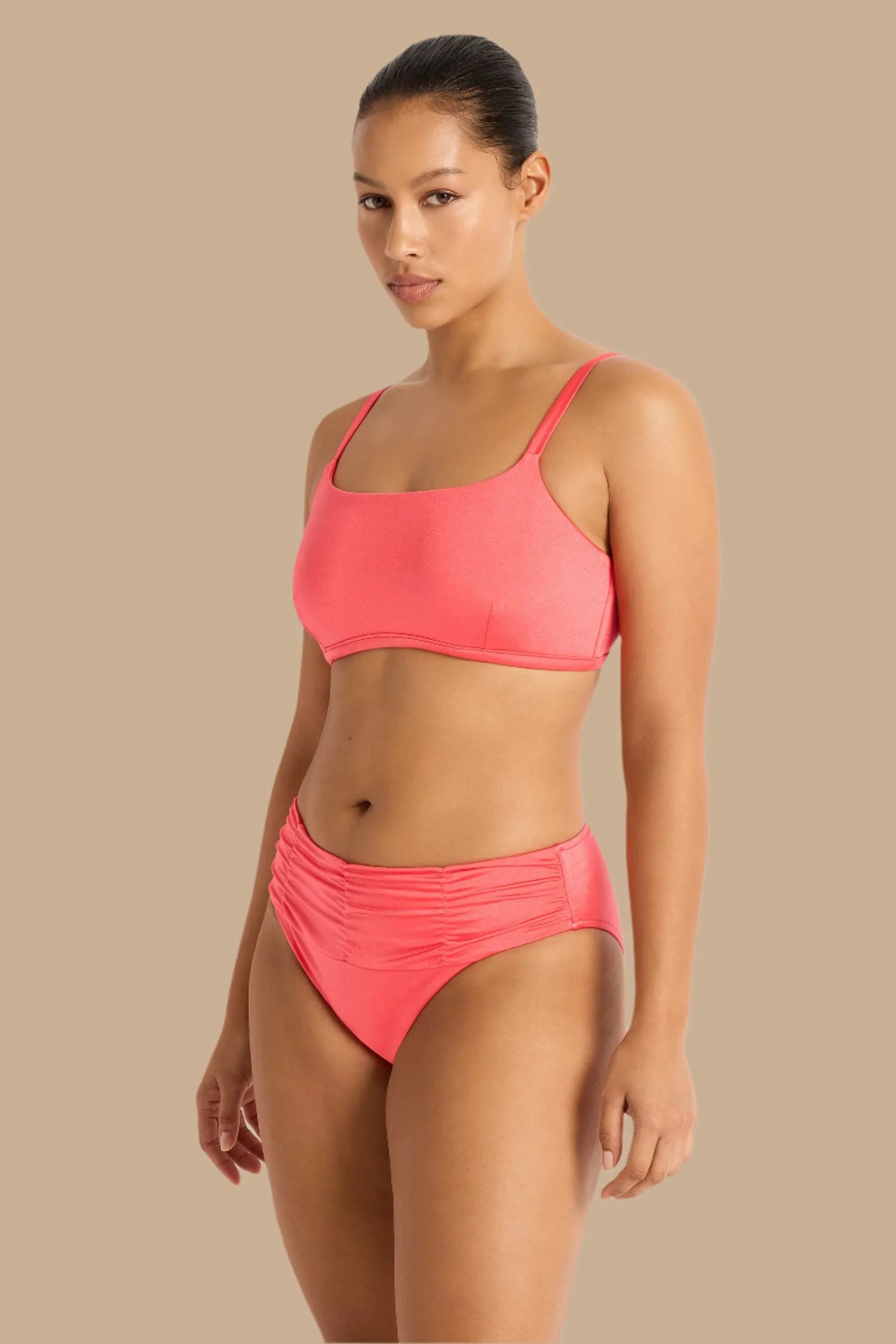Lustre Mid Rise Ruched Pant