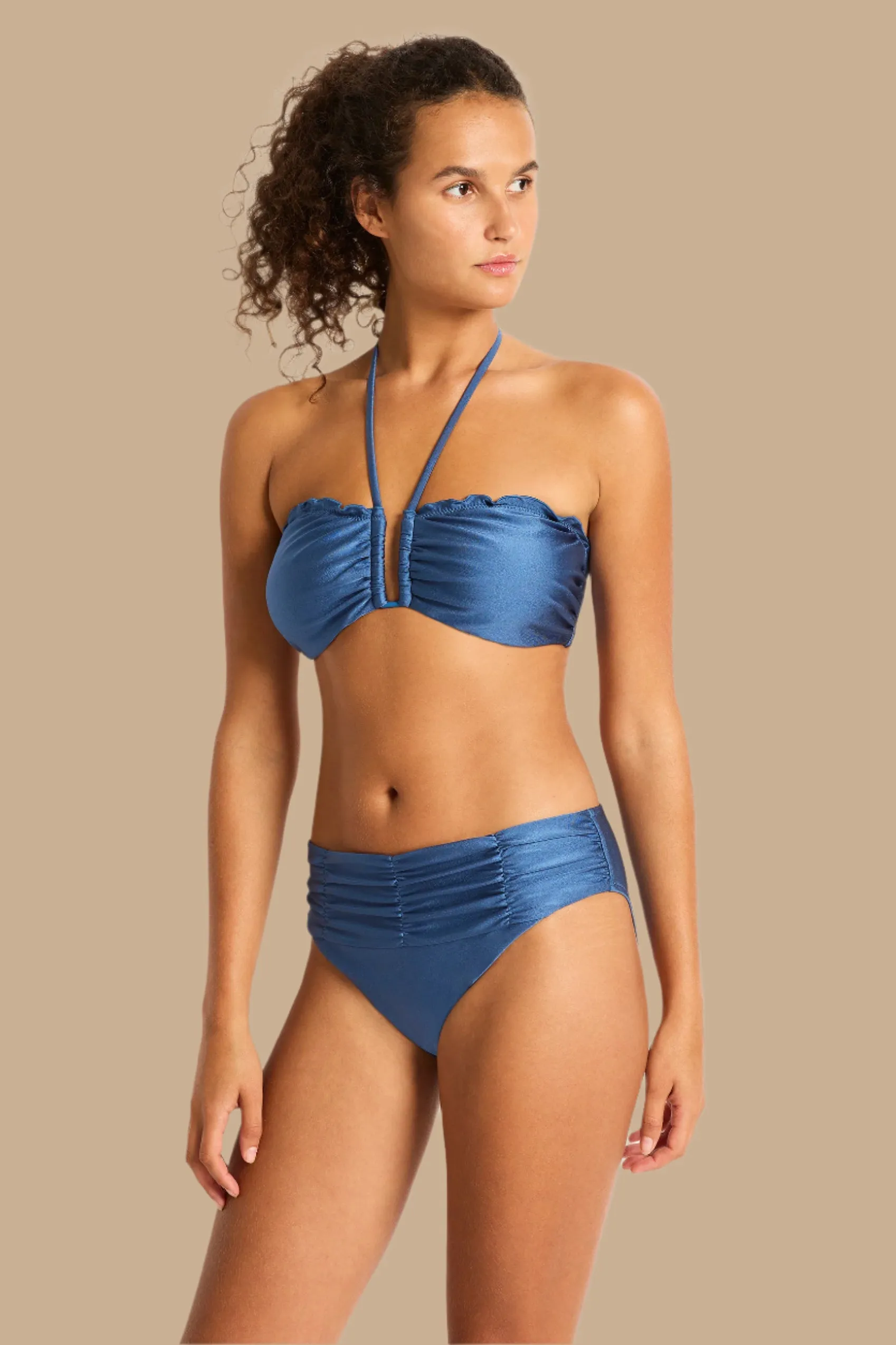 Lustre Mid Rise Ruched Pant