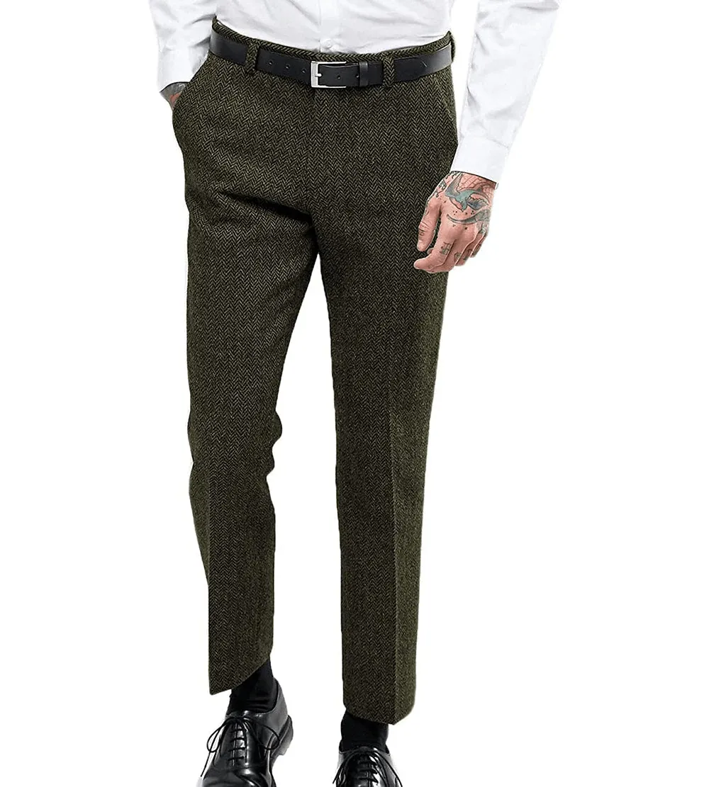 Men's Herringbone Tweed Trousers