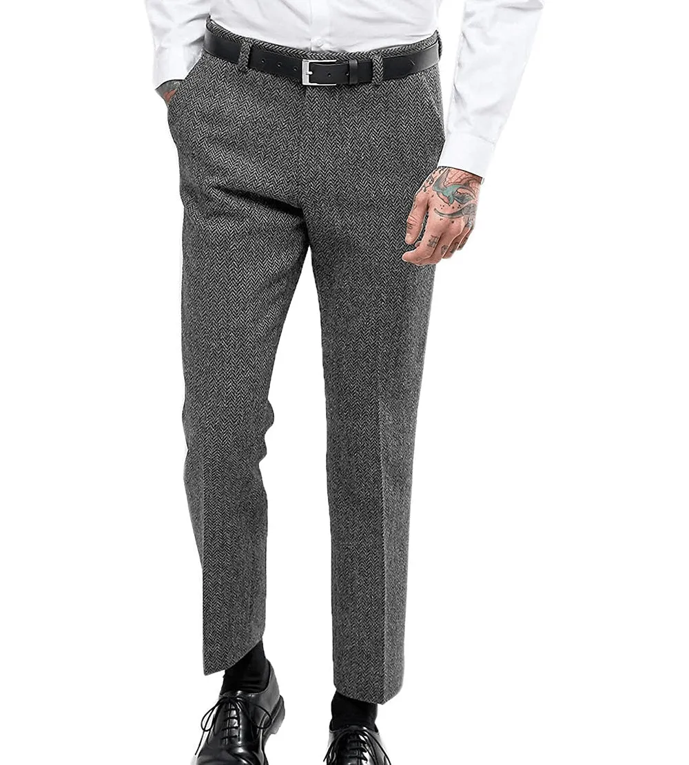 Men's Herringbone Tweed Trousers