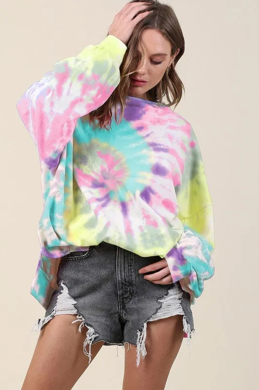 MINT VANILLA TIE DYE PULLOVER