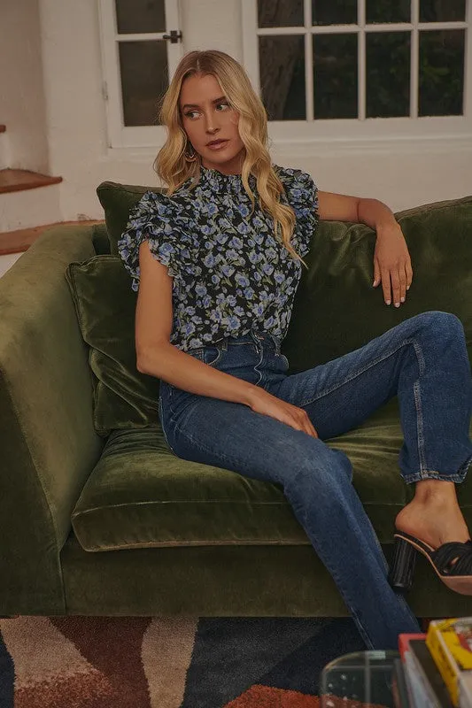 NEW!! Cassie Floral Mock Neck Top