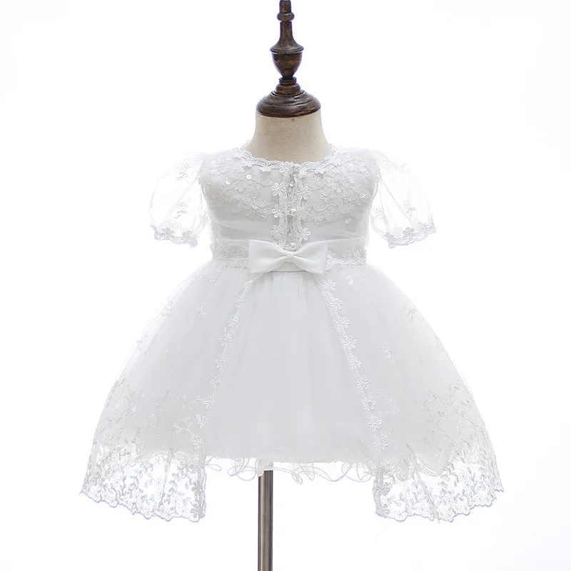 Newborn Girl Infant Baptism Dress Years Old One-Month Birthday Wedding Dress Two-Piece Set
