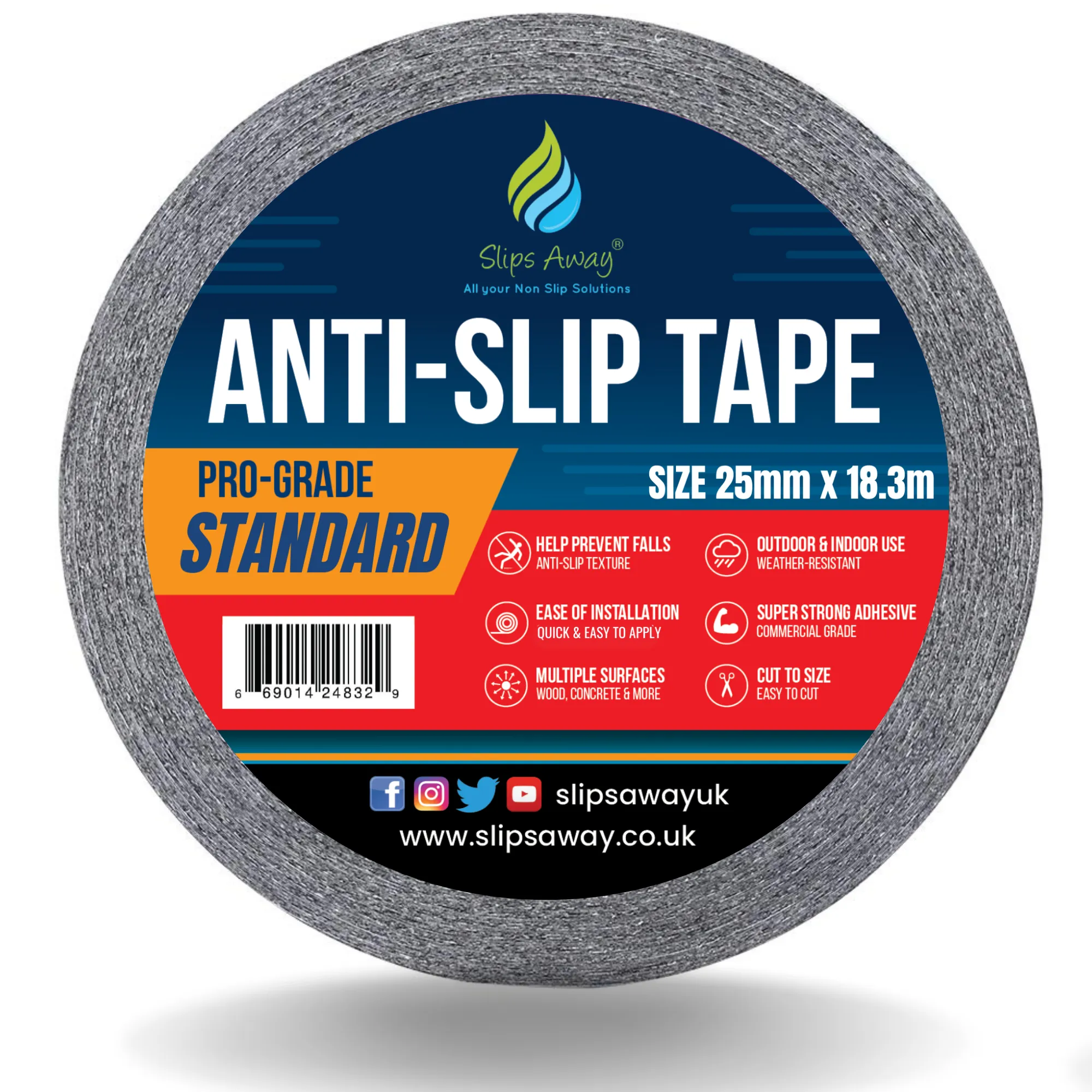 Non Slip Tape Roll Pro Standard Grade - Anti Slip Traction for Indoor/Outdoor Use