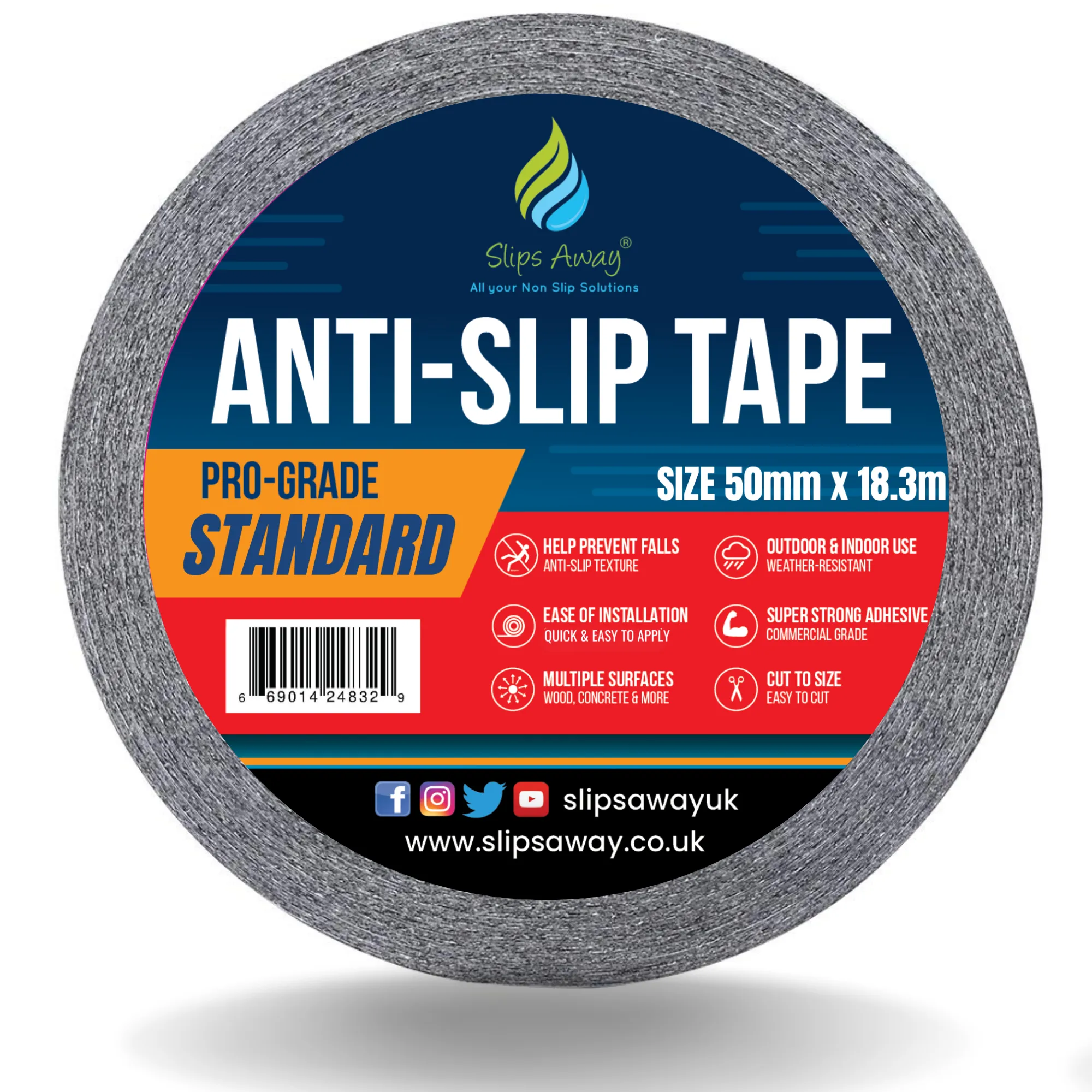 Non Slip Tape Roll Pro Standard Grade - Anti Slip Traction for Indoor/Outdoor Use