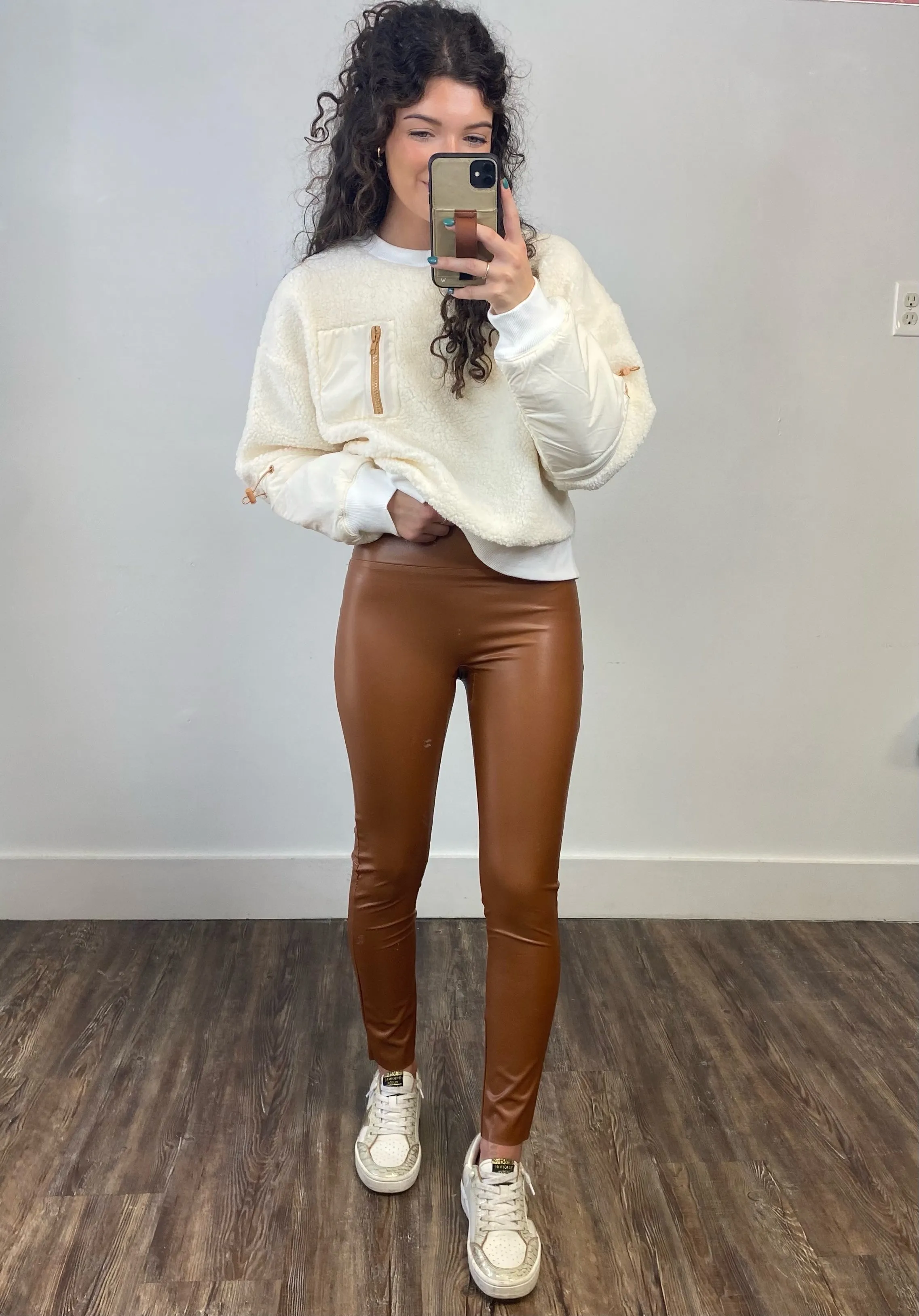 Open Your Mind Ivory Fleece Long Sleeve Pullover