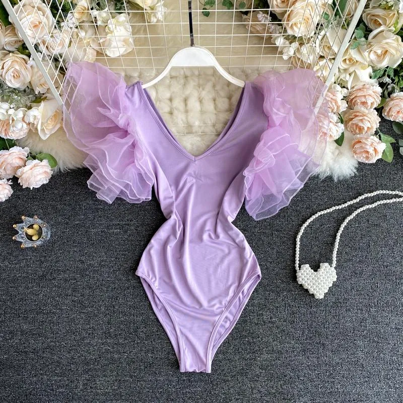 Organza Butterfly Sleeve Bodysuit