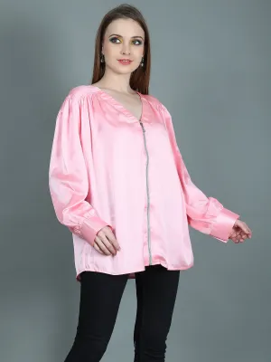 PINK TEA ROSE TOP FOR WOMEN
