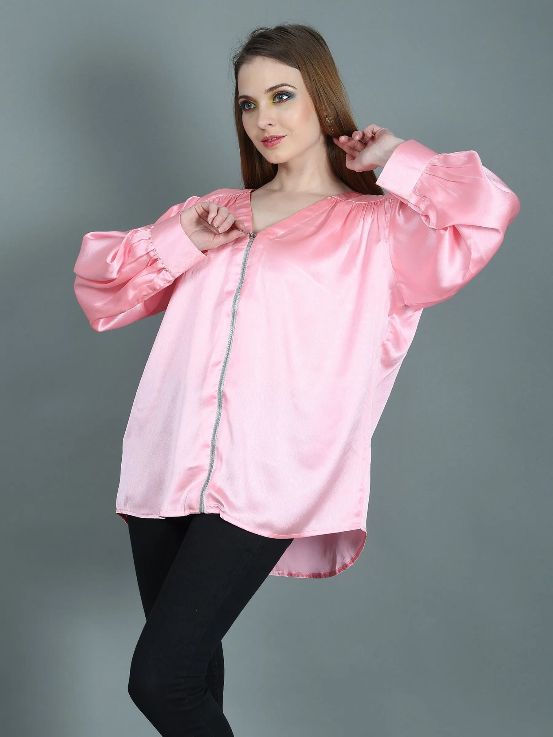 PINK TEA ROSE TOP FOR WOMEN
