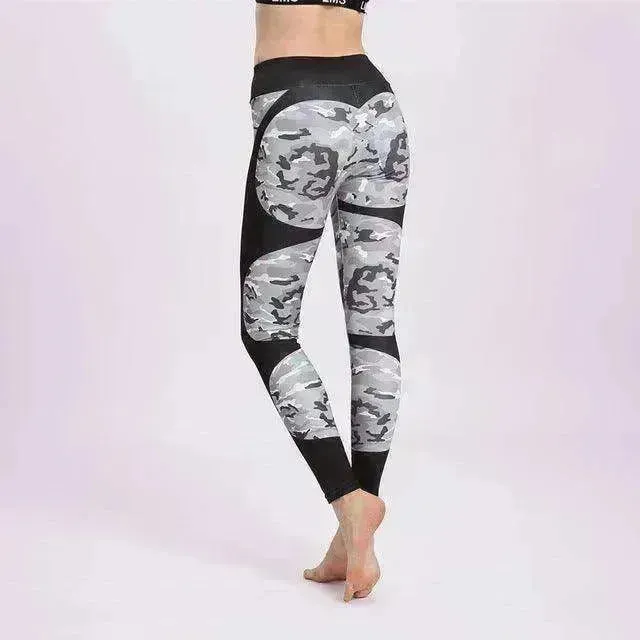 Print patchwork yoga leggings
