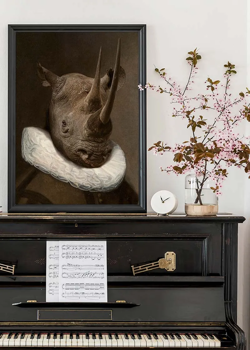 Rhino Victorian Neck Ruff Print