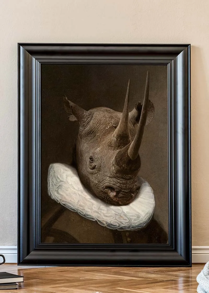 Rhino Victorian Neck Ruff Print