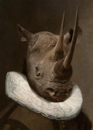 Rhino Victorian Neck Ruff Print