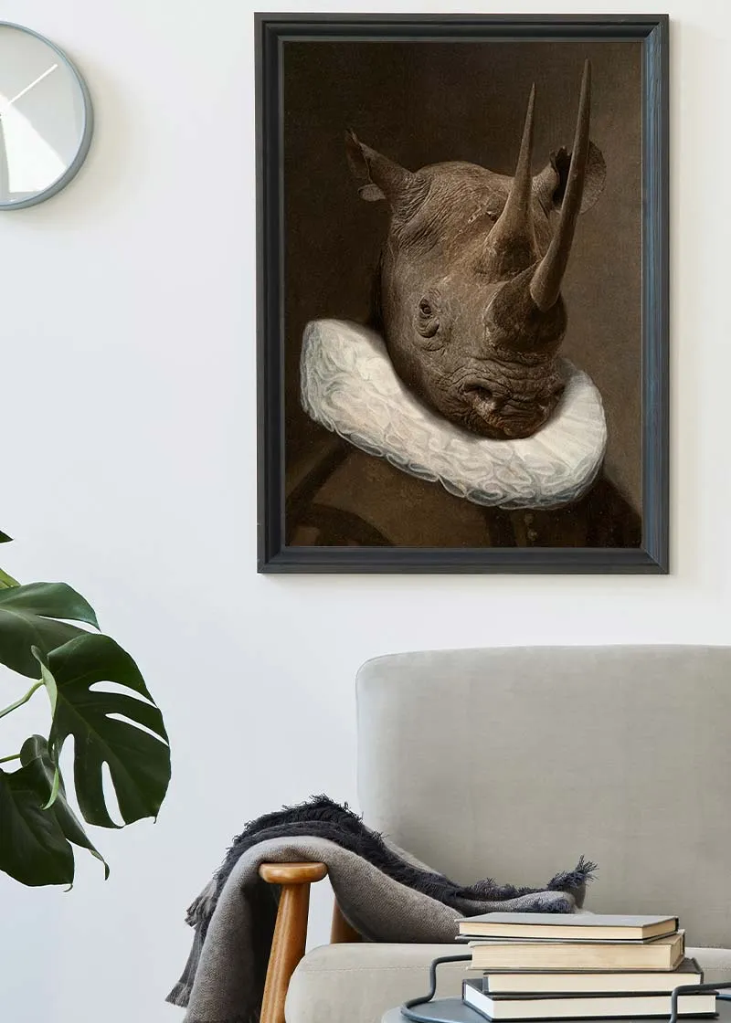 Rhino Victorian Neck Ruff Print
