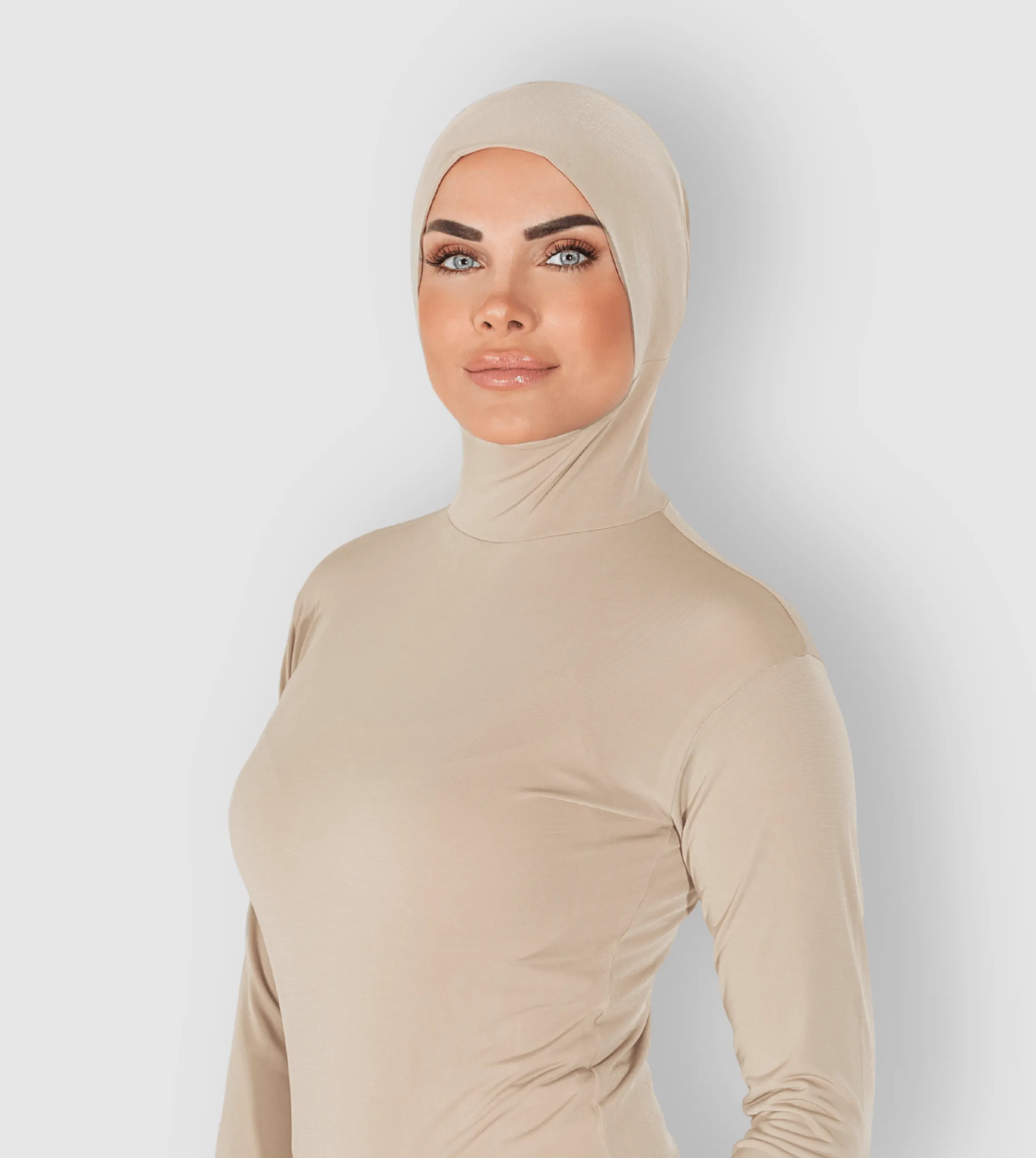 RUUQ Bodysuit Long Sleeve with Hijab Cap - Buttermilk