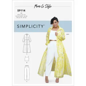 Simplicity Sewing Pattern S9114 Misses' Dress, Top & Pants