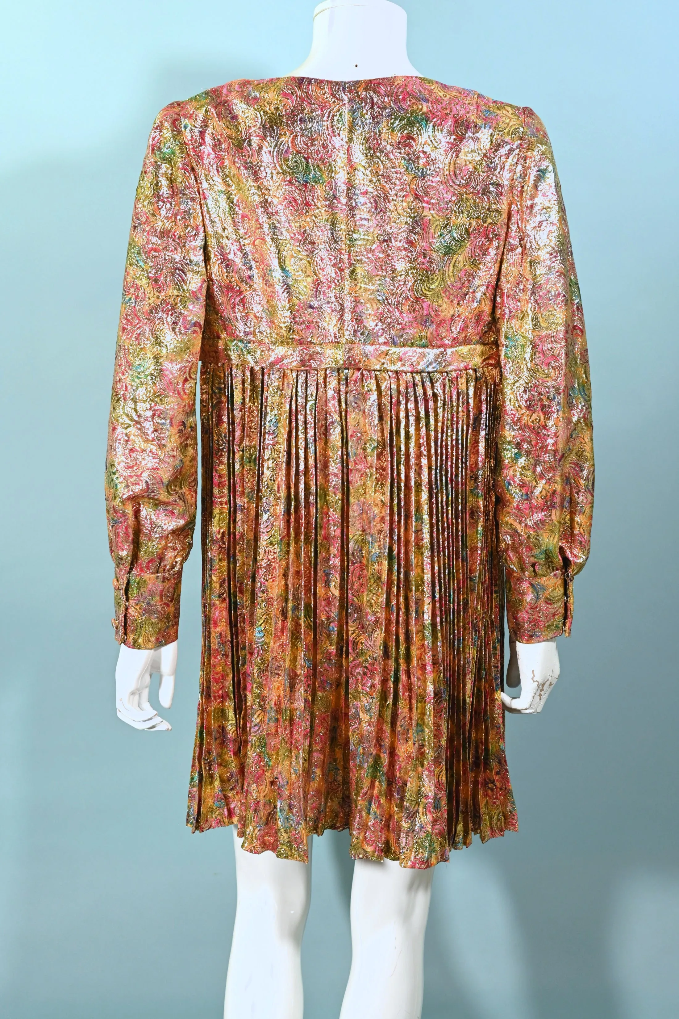 SOLD RARE Junior Accent Vintage 60s Boho Sparkle Mini Dress   Velvet Vest S