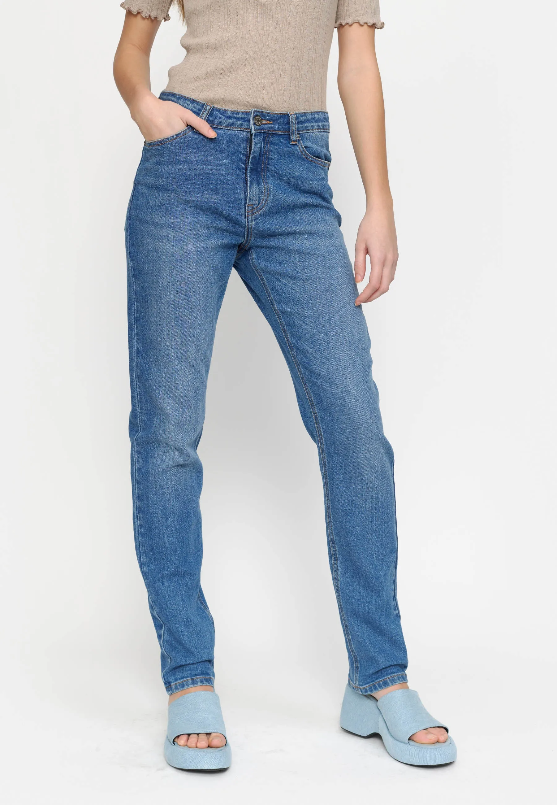 SRWilla Straight Jeans - Medium Blue Denim