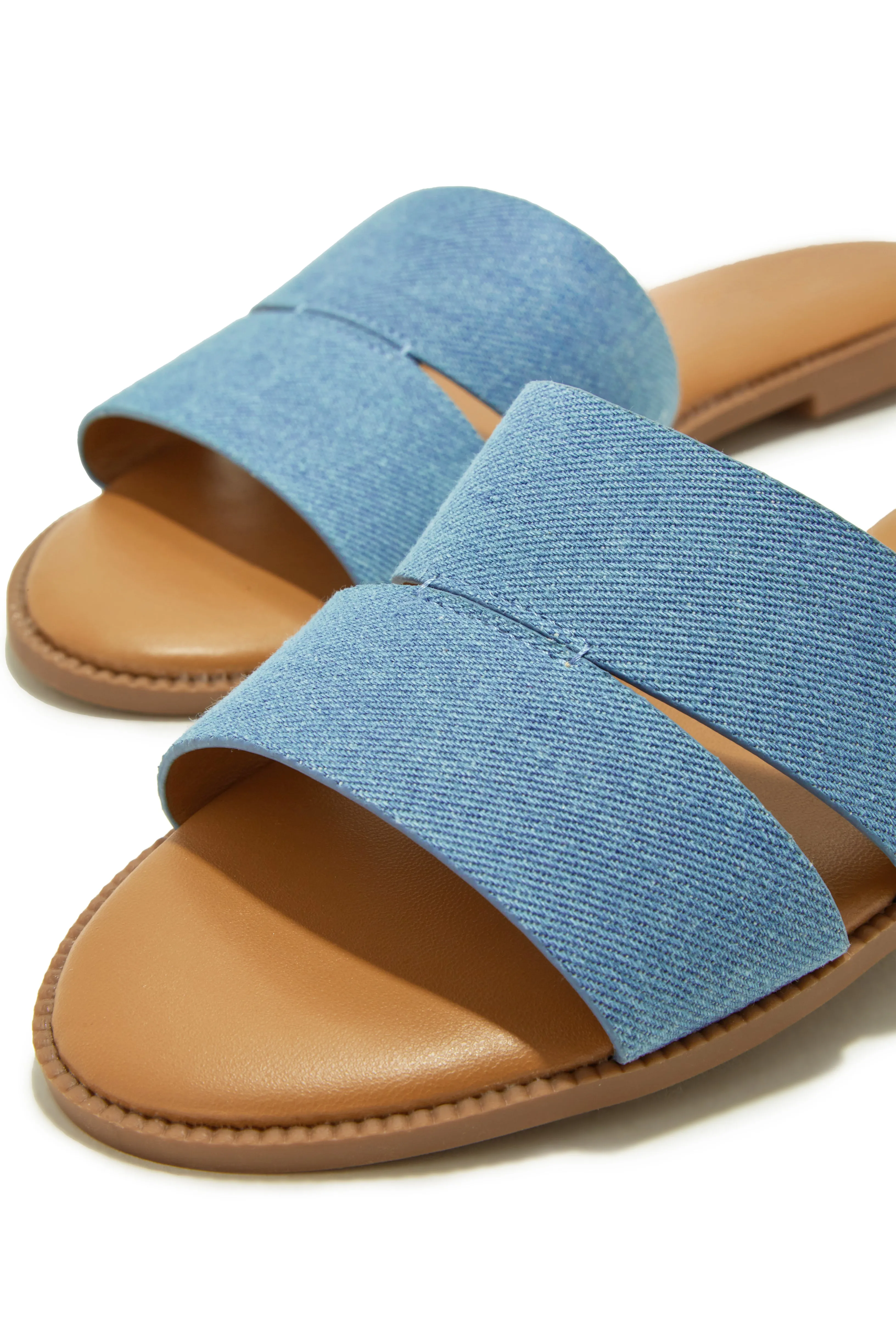 Sunny Season Slip On Sandals - Denim
