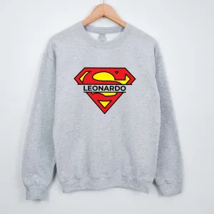 Superman Custom Name Adult Sweatshirt