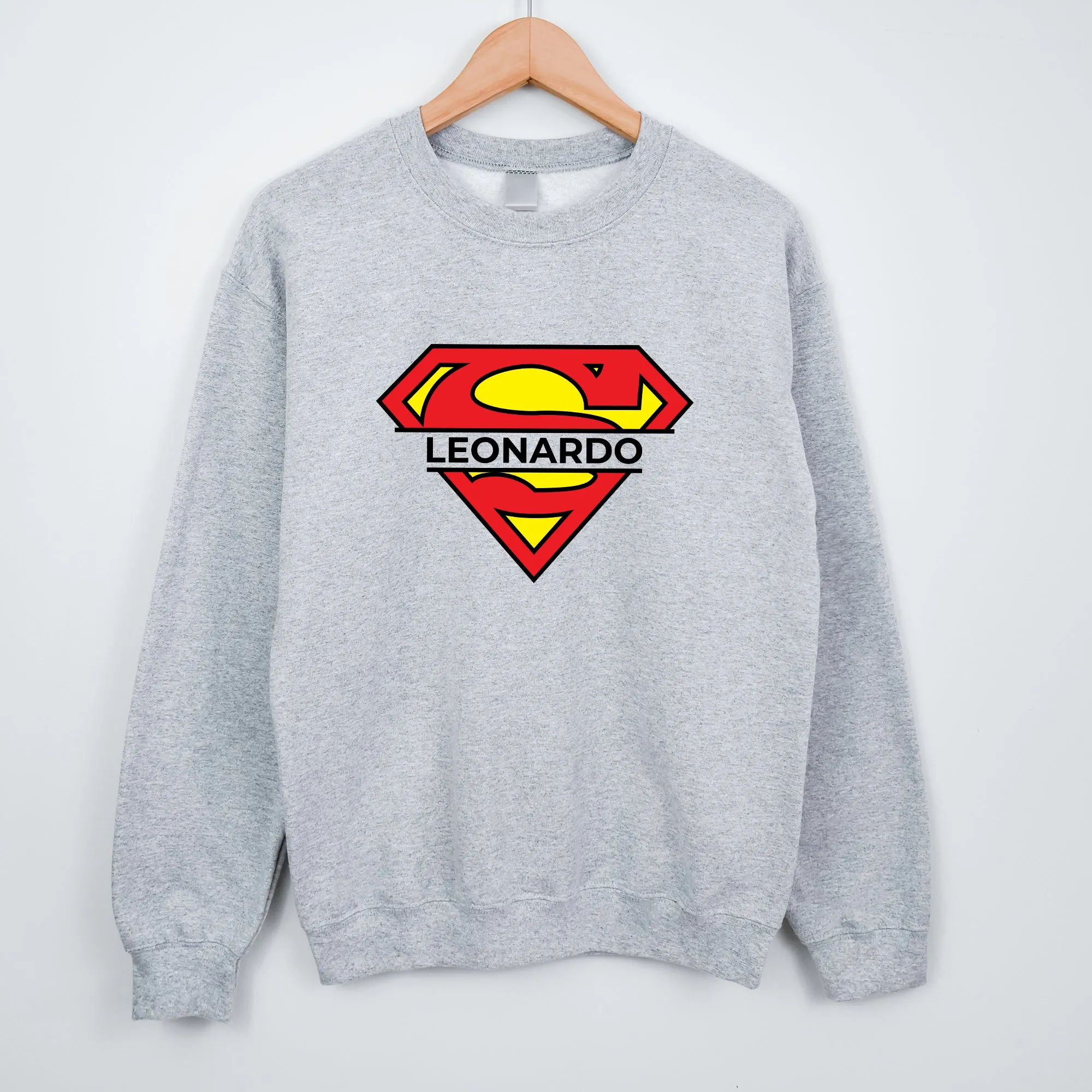 Superman Custom Name Adult Sweatshirt