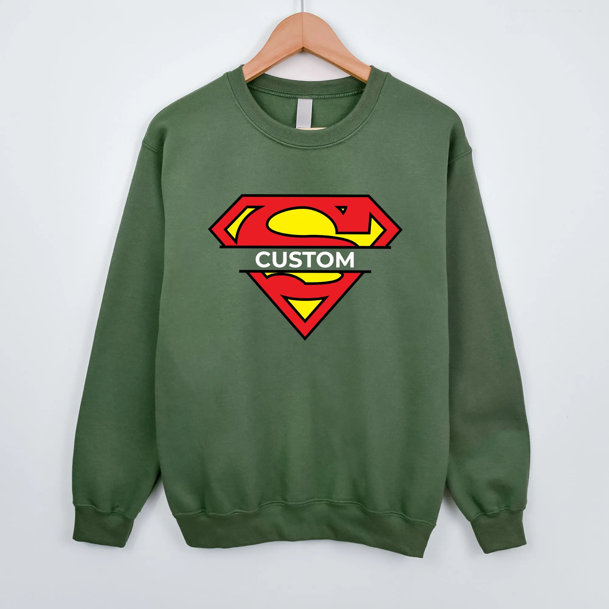 Superman Custom Name Adult Sweatshirt