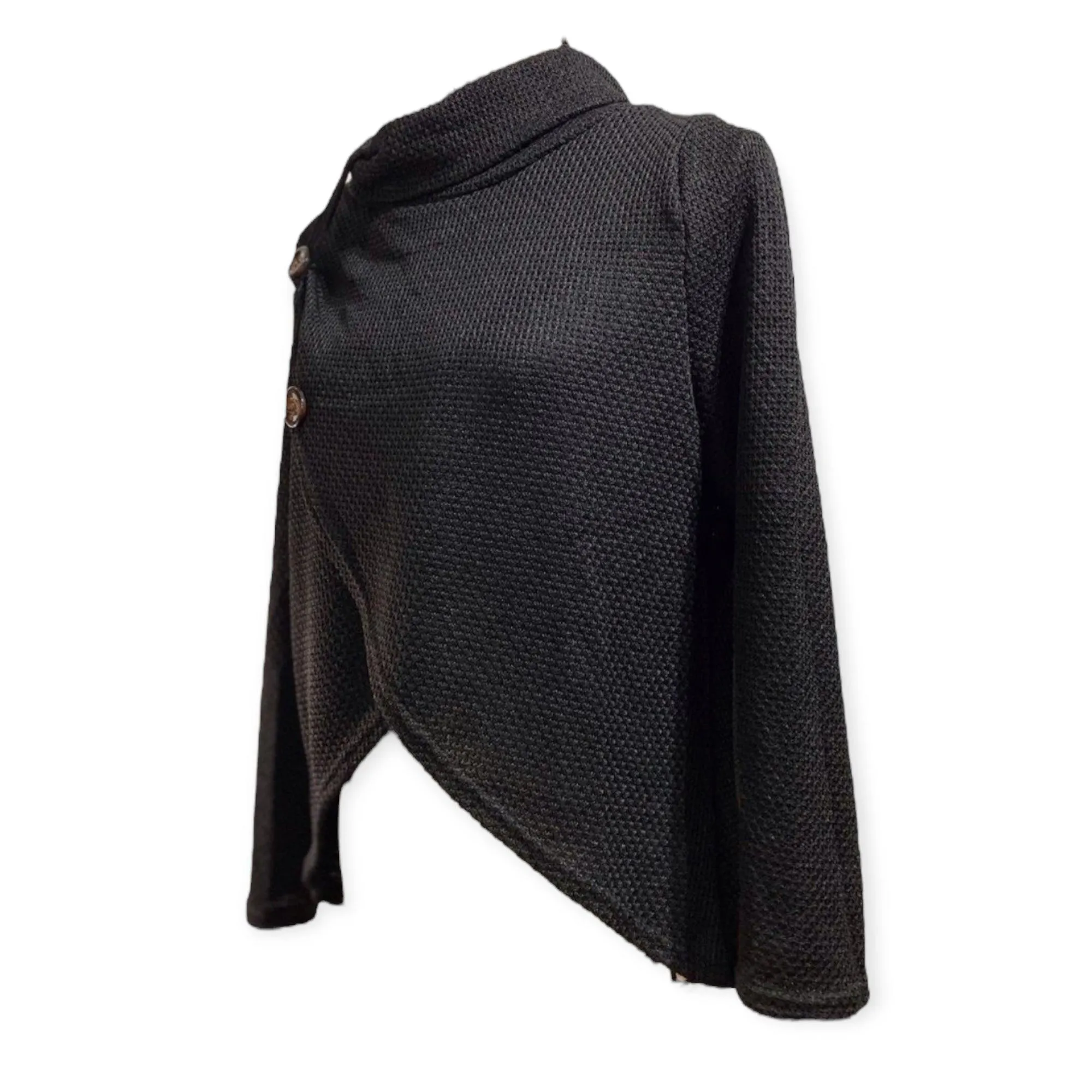 Textile Cowl Neck Cardigan