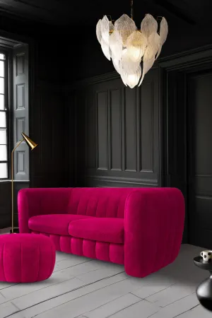 The Bowie Large Sofa In Luxe Needlecord Velvet Harry's Pink