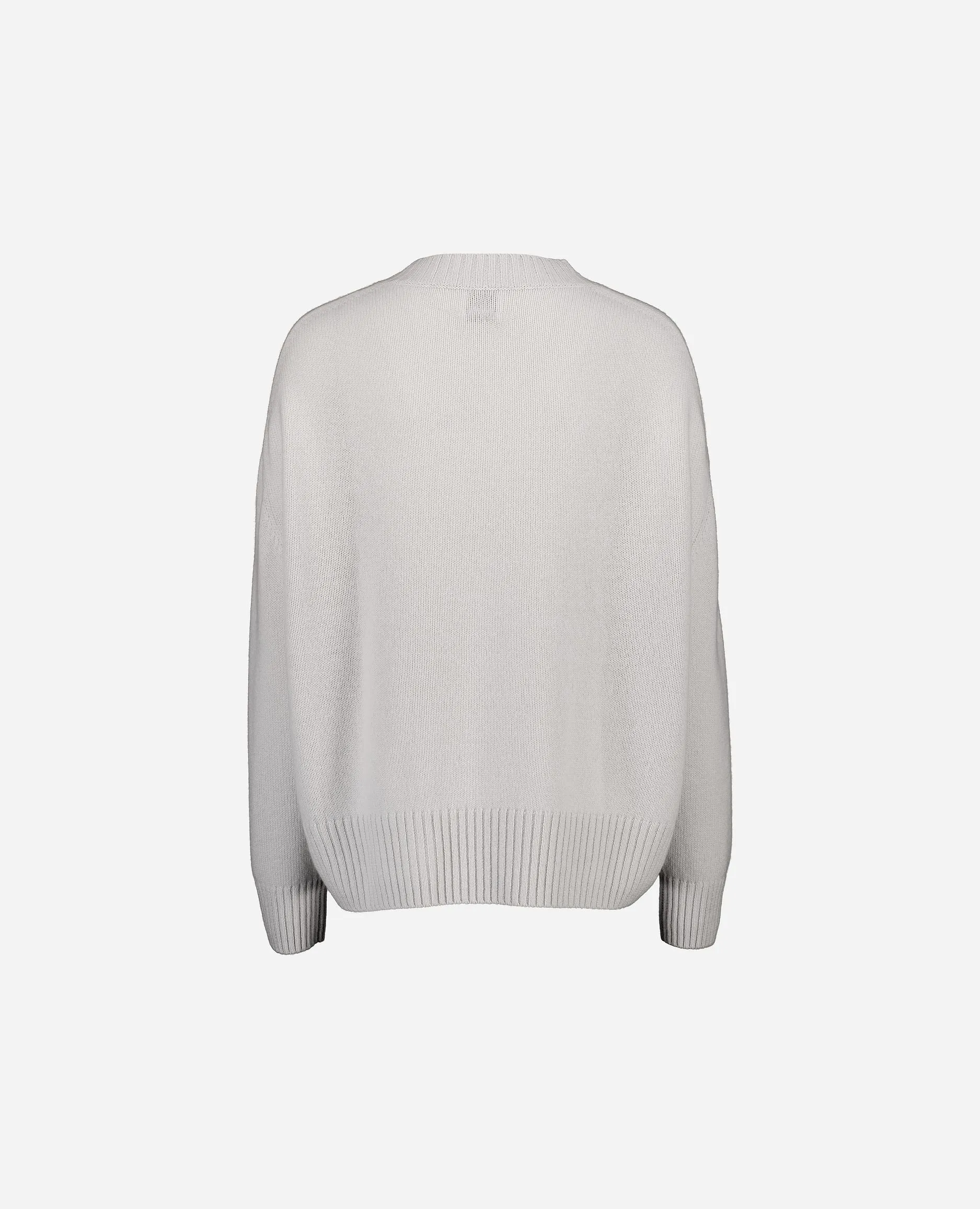 V-Pullover aus Cashmere in Grau