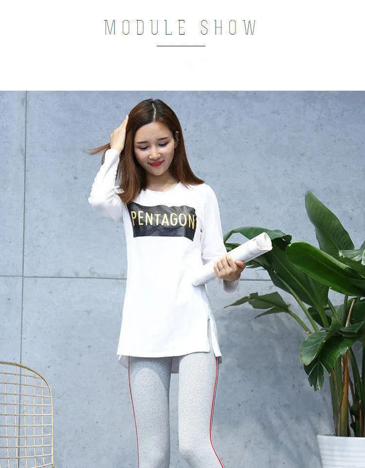 VenusFox High Waist Cotton Side stripes Fitness Leggings
