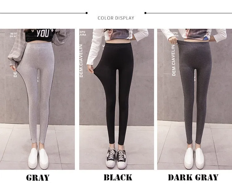 VenusFox High Waist Cotton Side stripes Fitness Leggings