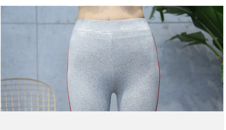 VenusFox High Waist Cotton Side stripes Fitness Leggings