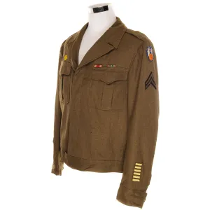 VINTAGE USAAF US ARMY AIR FORCES WOOL FIELD JACKET 1944 WW2 SIZE XL WITH PATCHES AND RIBBONS