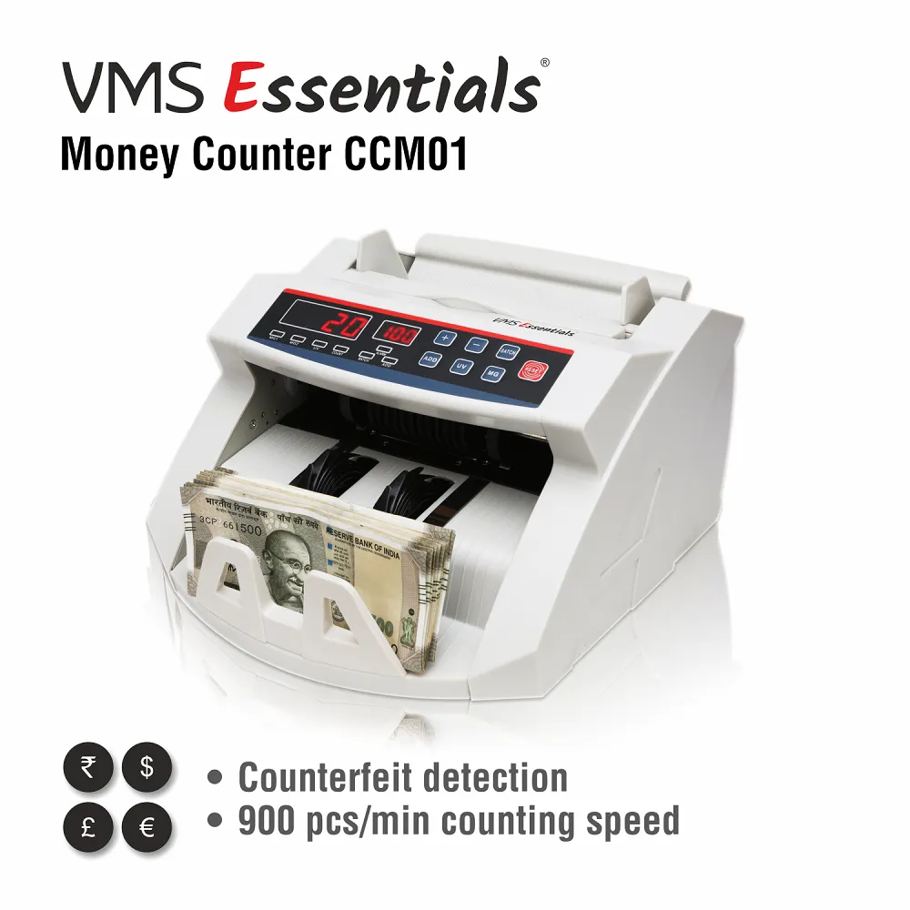 VMS Essentials CCM01 Money Counter - Advanced UV and MG Detection, 6 Months Warranty